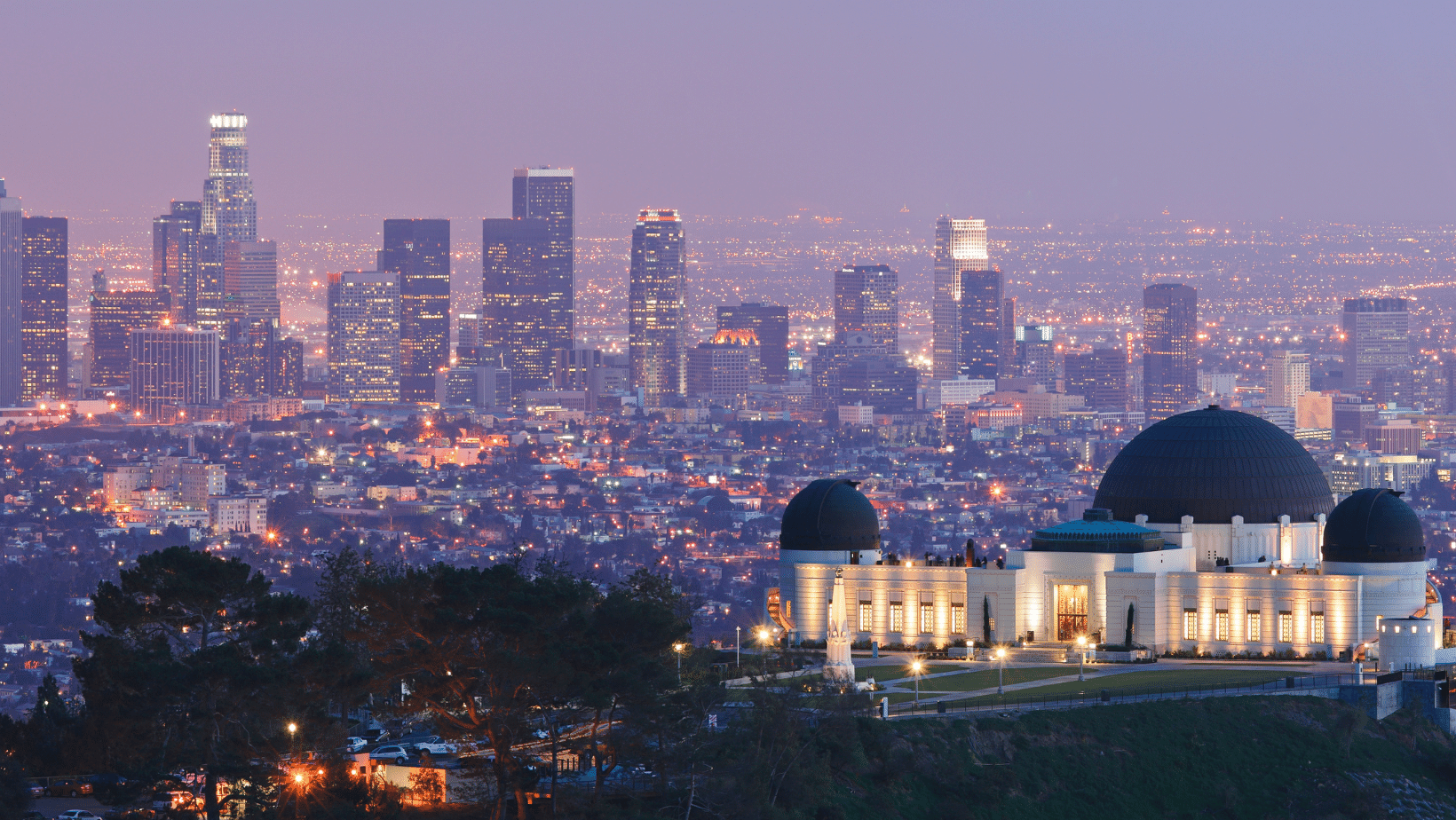 Los Angeles night skyline observed from the observatory.