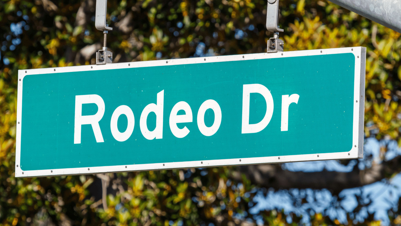 A street sign with the word rodeo dr on it