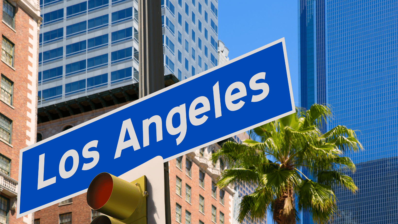 A street sign with the words los angeles on it.