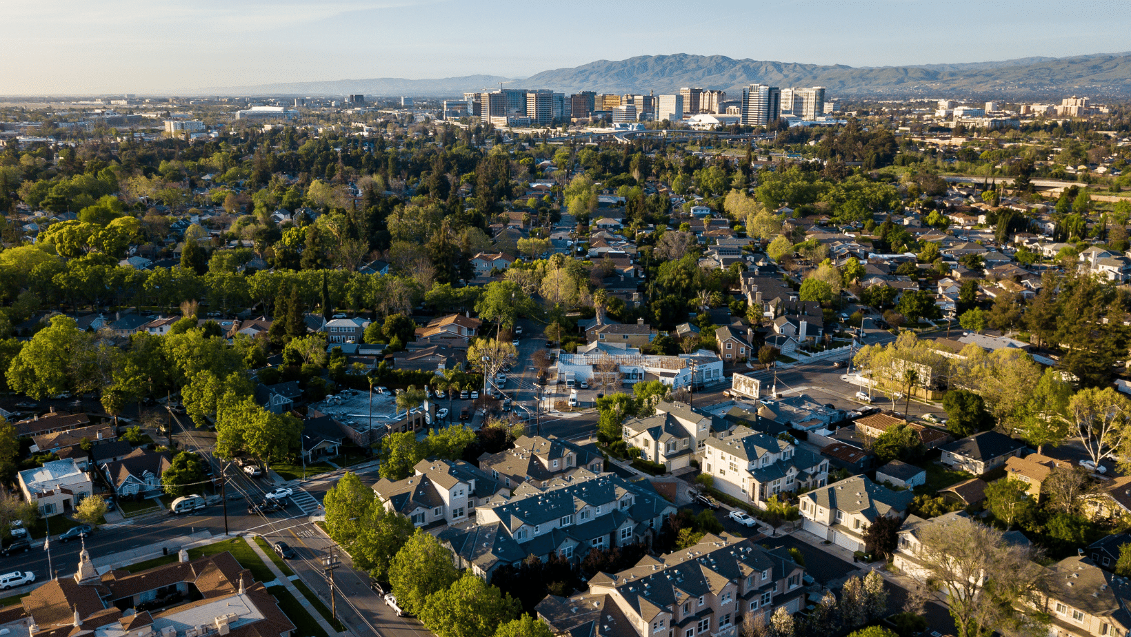 this is an aerial view of Silicon Valley - Pal Alto California