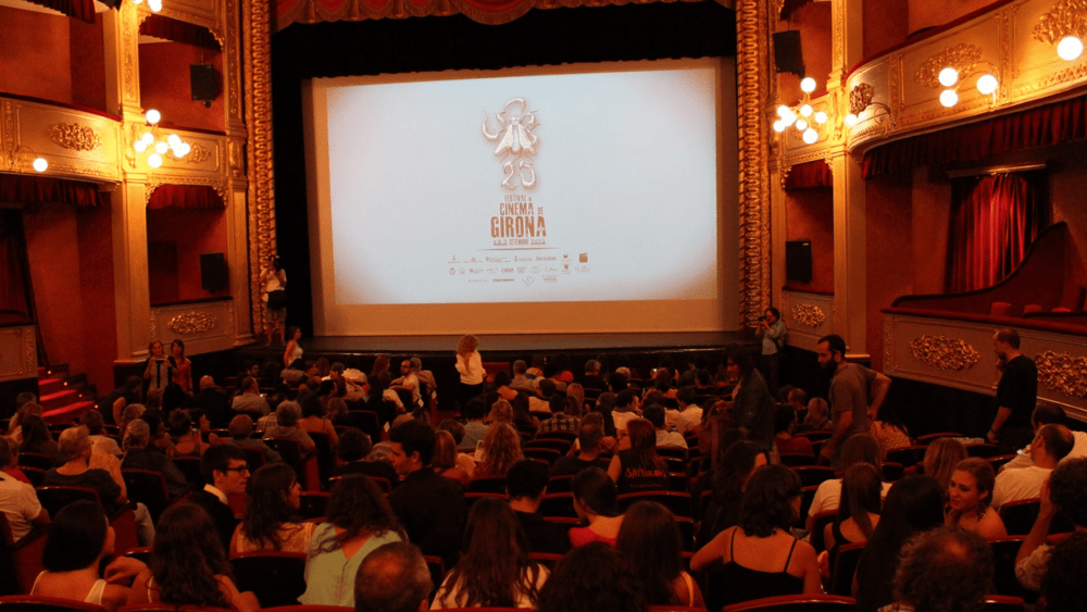 A large auditorium filled with people watching a movie symbolized Ascend Adwerks Entertainment marketing services.