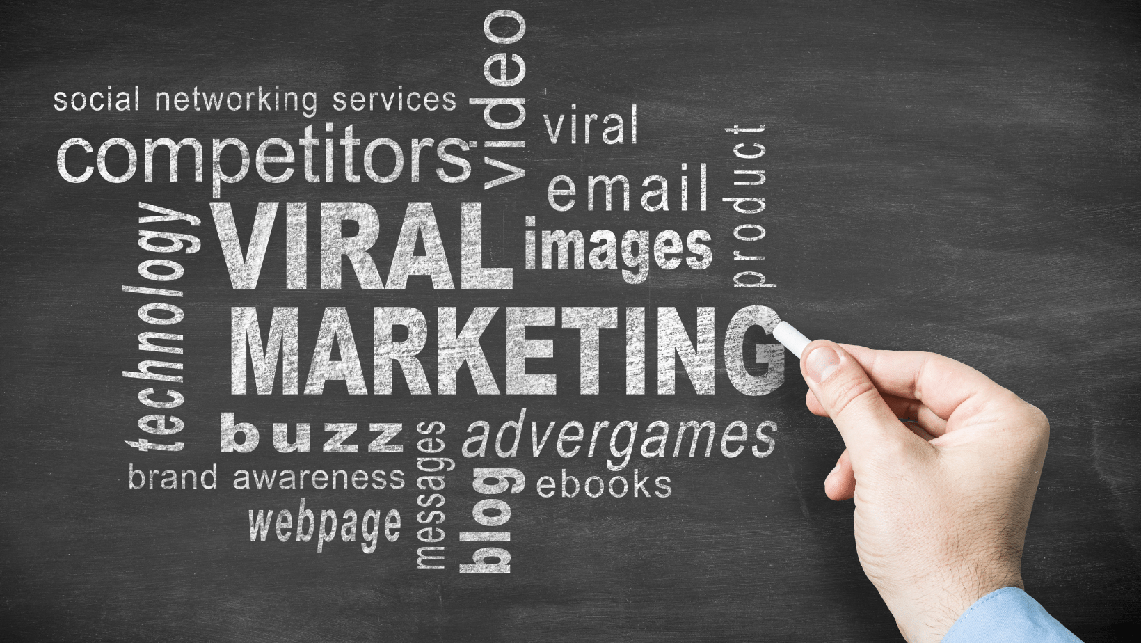 An Ascend Adwerks' image of a handwriting viral marketing on a blackboard.